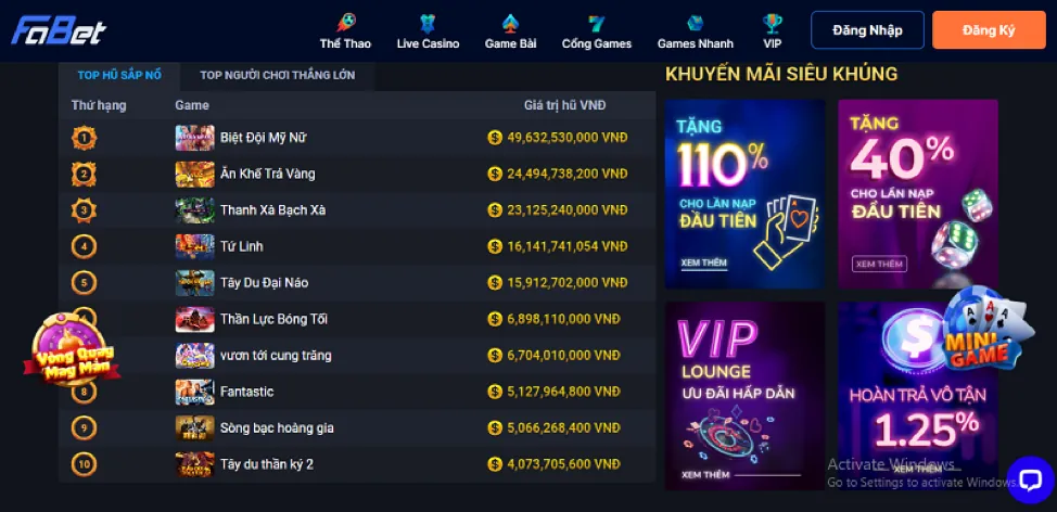 Đa dạng các loại hình cá cược tại abc8 win